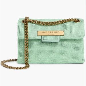 Kurt Geiger Crystal Mini Plate Brixton Shoulder Bag in Green NWT ** SOLD OUT **